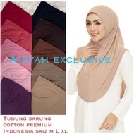 Aisyah EXCLUSIVE 1.0 TUDUNG SARUNG INSTANT SIZE M&amp;L TUDUNG COTTON TUDUNG SAUK TUDUNG ANTI TEMBAM BY HERNES