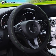 HUAIHAO 1Pc Universal Steering Wheel Cover Braid On The Steering Wheel Cover Anti-Slip Leather Auto 