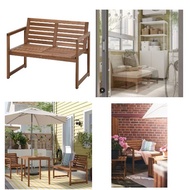 Solid Acacia Wood Outdoor Bench With Backrest / Outdoor Seating Bench / Wood Bench