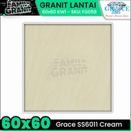 Granit Motif Kayu 60x60 Grace SS6011 Cream Lantai Marmer Glossy KW1