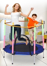 55 Inch(140cm) Trampoline with Netting / 48 Inches Foldable Trampoline with/without Handle. Sports Exercise Fun Play Kids Children Growth Development