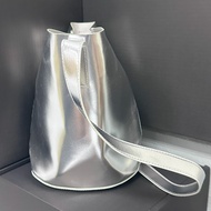 ISSEY MIYAKE BUCKET BAG in silver