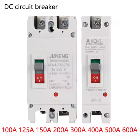1/2P DC Circuit Breaker MCCB 12V 24v 48V 96V 120V 150A 200A 250A 300A 400A 500A 600A Solar Cells Pro