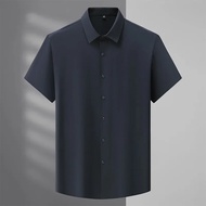 New Arrivla Fashion Super Large Men's Short Sleeve Shirt Summer Thin Shirt Stretch Plus Size LXL2XL3XL4XL5XL6XL7XL8XL9XL10XL