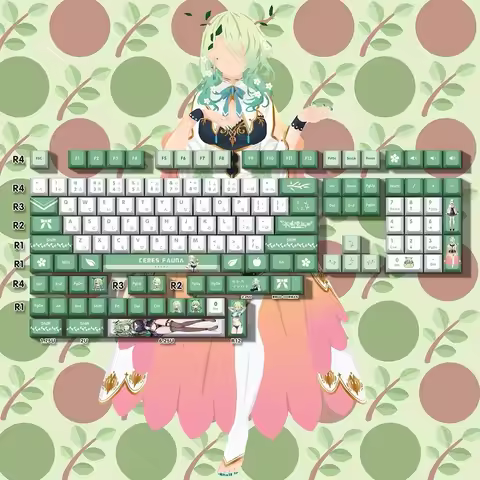 132 Keys Ceres Fauna keycaps PBT Vtuber Hololive Key Cover DYE Sublimation Cherry MX Axis Switch Key