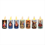 Catholic Mini Artificial Rechargeable Flameless Candle with Flickering Effect – Assorted Designs