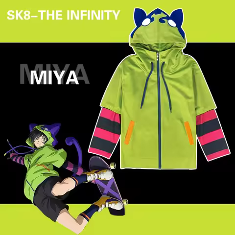 ◀◁☀Anime SK8 The Infinity Miya Chinen Cosplay Costumes Halloween Costumes Reki Kyan Suit Uniform Gre