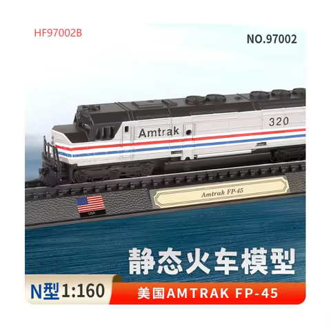 N-type Diecast 1:160 Scale Amtrak FP-45 Alloy Car Model Metal Vehicle Simulation Gift Display Collec