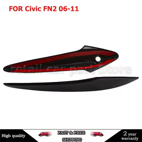 2pcs FOR Civic FN2 06-11 Black Door Handles Gloss FOR Honda Type R MK8 FK For CIVIC TYPE R FN2 FK2 O