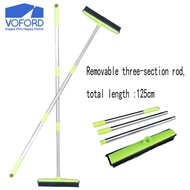 Pet Hair Rubber Broom Floor Brush Stainless Steel Broom With Squeegee Broom Hair Remover Cleaning