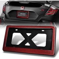 2 in 1 Luxury Genuine 100% Real Carbon Fiber License Plate Frame TAG with Bracket, VIP Real 3K Carbo