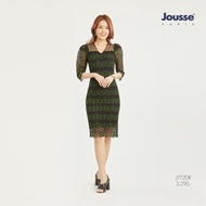 ชุดเดรส Jousse Dress เดรสลูกไม้ ออกงาน ไหล่ตั้งทรงเข้ารูป (JYT2DR)