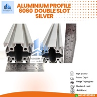 MESIN ALUMINIUM PROFILE 6060 DOUBLE SLOT SILVER – PRICE PER CENTI - CAN CUSTOMIZE SIZE, STURDY AND Q