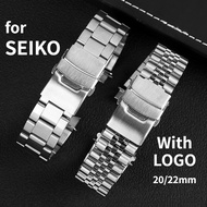 20mm 22mm Oyster Watch Band for Seiko SKX007 SKX009 Solid Jubilee Bracelet Curved End Scuba TUNA Strap Metal Stainless Steel Watch Band with Logo
