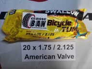 Ban dalam sepeda listrik lipat 20 x 1.75 2.125 deli tire swallow