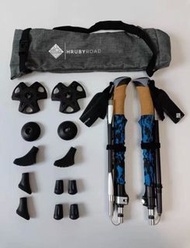 HRUBYROAD 日本頂級鋁合金折疊登山杖木柄軟木7075鋁合金折疊登山杖