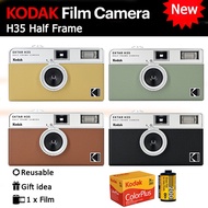 KODAK H35 Half Frame 135 35mm Reusable Film Camera Built-in Flash With  Kodak Colorplus film