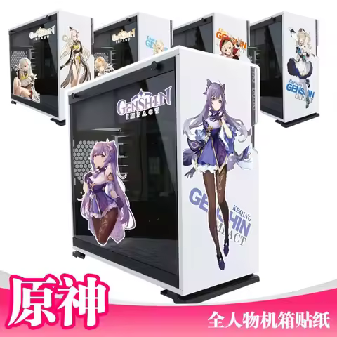 Cartoon anima game Genshin Impact Zhongli Computer case sticker klee keqing Waterproof computer shou