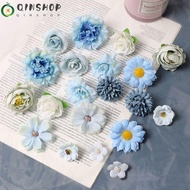 QINSHOP 20Pcs/Set Artificial Flowers Material Set, Artificial DIY Material Silk Fake Flower,  Handmade Silk Flower Hanfu Headdress