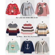 Genuine HM JP/UK/US/ES boys and girls sweaters, sizes from 4-6m to 3-4y