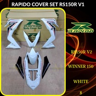 RAPIDO COVER SET RS150R/RS150 V2 V3 WINNER150 (8) WHITE (STICKER TANAM/AIRBRUSH) COVERSET