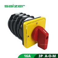 SALZER 16A CHANGEOVER SELECTOR SWITCH , A-O-M  , 1Pole , 3Pole (S1661153-A-B03/S1661151-A-B03) 1P / 
