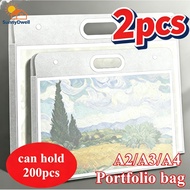 2pcs A2/A3/A4 File Folder Organizer Portable Painting Paper Storage Bag 4K/8K/16K Drawing Paper Coll