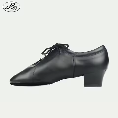 BD Men Latin Dance Shoes Genuine Leather Split Outsole Dancing Shoe Ballroom Dancesport Dance Sneake