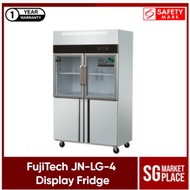 FujiTech JN-LG-4 Display Fridge. 4 Swing UP Glass Chiller Down Steel Freezer. Safety Mark Approved. 1 Year Warranty.