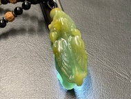 免費開光 快速出貨 天然翡翠 飛天貔貅項鍊 黑玉髓項鍊 藍水翡翠