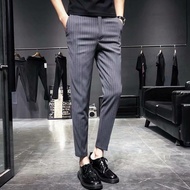 seluar slack lelaki Business korean Casual Pant seluar slack lelaki slimfit Vertical striped trouser