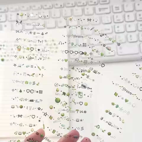 4pcs/set Summer Symbol Scrapbook Sticker INS Simplicity Lucky Clover Journaling Sticker DIY Decor Ph