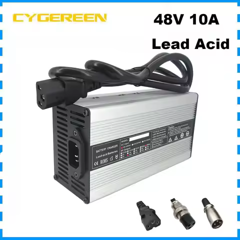 48V 10A Lead Acid Fast Charger 48 Volt 57.6V RV Forklift Golf Cart 50AH 100AH 200AH Battery Charger