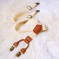 Older Kids Children Strap Clip British Retro Y-Shaped Striped Strap Anti-Slip Elastic Baby Suspender