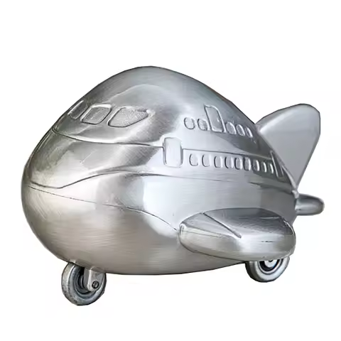 Air Plane Shape Coin Saving Bank Cute Alloy Money Saving Box Kid's Gift