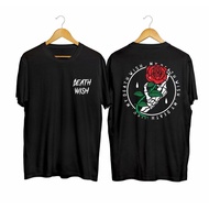 Newsfashion-My DEATH WISH LOGO ROSE Black T-Shirt Men Distro T-Shirt BC157