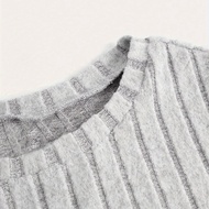 Girls Clothing Children Clothing Ribbed Knitted Fleece Fabric Top Wide-Leg Pants Suit Suitable for 1