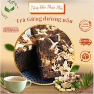 Delicious Ginger Brown Sugar Tea, 100gram, Healthy Black Sugar Ginger Tea - Herbal Tea