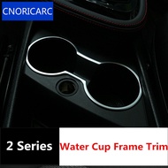 CNORICARC Chrome ABS Center Console Water Cup Frame decoration cover trim for BMW 2 series Active To