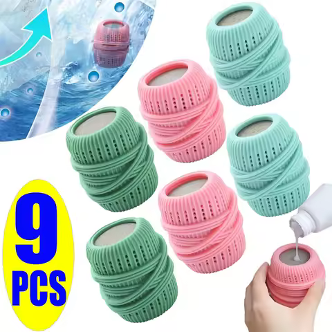 9/1pcs Washing Machine Laundry Ball Reusable Dryer Balls Clothes Cleaning Ball Fabric Softener Dispe
