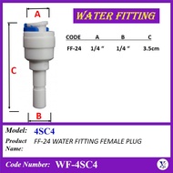 (2pcs, 10pcs) WF-4SC4 FF-24 1/4" X 1/4" EZ WATER FITTING FEMALE PLUG 4SC4  FOR R.O.TUBE USE
