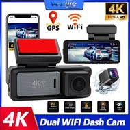 4K WIFI Dashcam Dual Channel DVR Recorder 4K Front+2K Rear Built in GPS