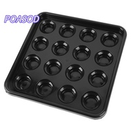 MAYSHOW Pool Ball Tray, Plastic Black Billiard Ball Tray, Billiard Accessories 16 Holes Billiard Bal