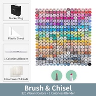 DGJLI Ohuhu โฮโนลูลู320ปากกาสี Set Pulpen แอลกอฮอล์มันมีสองเคล็ดลับในปากกาสักหลาดร่างวาดภาพการ์ตูนโร