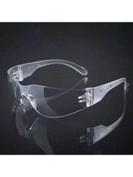 1副透明的自行車保護眼鏡,抗震、防飛沫、戶外運動護目鏡