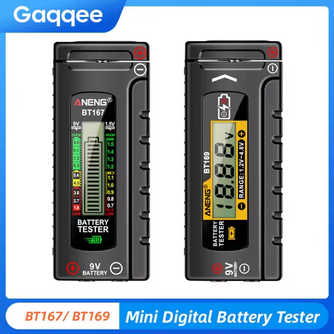 ANENG BT167 BT169 Digital Battery Tester Detector For AA AAA C D 9V Button Cells 18650 21700 Battery