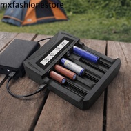 MXFASHIONE Lithium battery charger, 4 Slots 3.7V-4.2V Li-ion Intelligent LCD Battery USB Charger, In