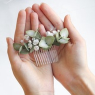 Eucalyptus hair comb Flower hair comb bride Bridal hair piece floral