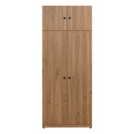 [特價]【IDEA】木感質調拉門收納帶鎖衣櫃/衣櫥(收納櫃)