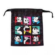 日本 FELIX THE CAT 菲力克斯貓 黑紅色帆布 束口 收納袋